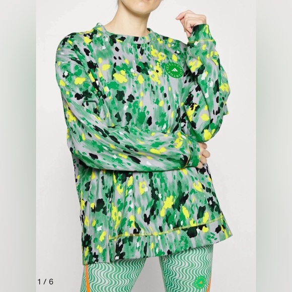 ADIDAS BY STELLA MCCARTNEY 100% Organic Cotton Sweatshirt Floral SIZE:  3X - Picture 3 of 10